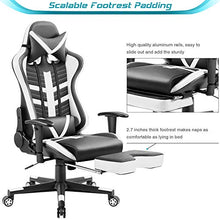 Load image into Gallery viewer, Homall Executive Desk Footrest Computer Swivel Office Headrest and Lumbar Support Ergonomic High-Back Racing Chair, Black/White