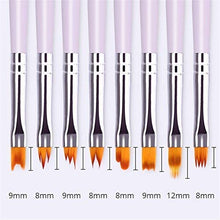Load image into Gallery viewer, 8 Pcs Nail Brush Pen Gradient Painting Brush Set UV Gel Flower Drawing Pen Purple Handle Manicure Nail Art Polish Pen Tool