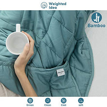 Load image into Gallery viewer, Weighted Idea Weighted Blanket 15 Pounds (Queen Size,60''x80'', Sea Grass Blue) Cooling Bamboo Viscose with Glass Beads