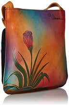 Load image into Gallery viewer, Anna by Anuschka womens Genuineleatherslim Organizer Hand-painted Original Artwork Shoulder Handbag, Rose Butterfly, One Size US