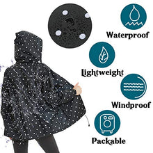 Load image into Gallery viewer, Mywu Women Packable Raincoat Waterproof Lightweight Outdoor Hooded Rain Jacket Navy Size S