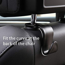 Load image into Gallery viewer, LivTee Black Car Back Seat Headrest Hooks for Car Handbag Clothes Coats Grocery Bags, 4-Pack
