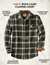 Load image into Gallery viewer, Legendary Whitetails Men's Standard Buck Camp Flannel Shirt, Mountain Charcoal Plaid, XX-Large