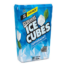 Load image into Gallery viewer, ICE BREAKERS ICE CUBES Peppermint Sugar Free Chewing Gum, Made with Xylitol, 1.62 oz Thin Pack (6 Count)