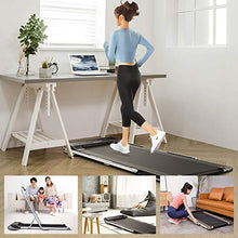 Load image into Gallery viewer, RHYTHM FUN Treadmill Under Desk Treadmill 2-in-1 Folding Running Walking Treadmill with Foldable Handtrail and Speed Sensor Light Slim Mini Quiet Treadmill with Smart Remote Workout App forHome/Office