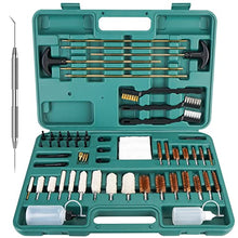 Load image into Gallery viewer, CALIXPERT Universal Gun Cleaning Kit with Storage Case for Hunting Rifle Handgun Shot Gun Pistol of Different Calibers with Extra Stainless Steel Pick (Plastic Jags and Loops)