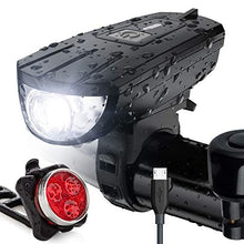 Load image into Gallery viewer, Vont 'Breeze' Bike Light Set, USB Rechargeable Bicycle Light, Instant Install, Fits All Bikes - 3 Modes, Bike Lights Front and Back Illumination - Waterproof, Lightweight, Durable