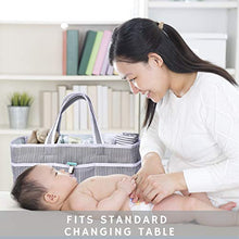 Load image into Gallery viewer, Lily Miles Baby Diaper Caddy - Large Organizer Tote Bag for Infant Boy or Girl - Baby Shower Gift - Nursery Must Haves - Registry Favorites - Collapsible Newborn Caddie Car Travel