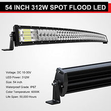 Load image into Gallery viewer, ASLONG 54 Inch LED Light Bar 312W 5D Spot Flood Combo Curved LED Bar Offroad Driving Light, 2Pcs 4 Inch White/Amber Yellow LED Pods Fog Lights, 1pcs Wiring Harness Three Gear Rocker Switch for Pickup