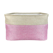 Load image into Gallery viewer, MALIHONG Personalized Foldable Storage Basket Collapsible Sturdy Fabric Dog Toys Storage Bin Cube with Handles for Organizing Shelf Home Closet , Pink and White, Large Size - 15" x 11" x 8"
