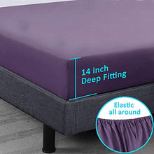Load image into Gallery viewer, Mejoroom Bed Sheets Set - Soft Microfiber Bed Sheets,14-inch Deep Pockets,Copper ion Element,Wrinkle,Fade,Stain Resistant,Hypoallergenic - 4 Piece(Full,Purple)