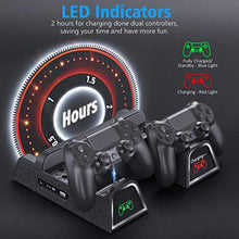 Load image into Gallery viewer, PS4 Stand Cooling Fan Station for Playstation 4/PS4 Slim/PS4 Pro, OIVO PS4 Pro Vertical Stand with Dual Controller EXT Port Charger Dock Station and 12 Game Slots