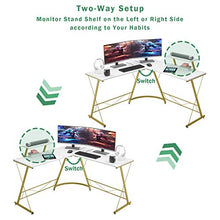Load image into Gallery viewer, Mr IRONSTONE L-Shaped Desk 50.8" Computer Corner Desk, Home Gaming Desk, Office Writing Workstation with Large Monitor Stand, Space-Saving, Easy to Assemble(Laminate Marble)