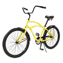 Load image into Gallery viewer, Knus Beach Cruiser Bike,26 inch Urban Single Speed Men Women's Cruiser Bicycle-Yellow