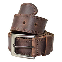 Load image into Gallery viewer, Hide & Drink, Men's Two Row Stitch Leather Belt Handmade :: Bourbon Brown (Size 42)