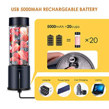 Load image into Gallery viewer, REDMOND Portable Blender 5000mAh USB Rechargeable Smoothie Blender with 16oz Glass Bottle Stainless Steel Shell for Smoothie Milk Shake Mini Travel Size - Black