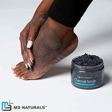 Load image into Gallery viewer, M3 Naturals Charcoal Exfoliating Body Scrub Polish with Collagen & Stem Cell Gentle Body Exfoliator Face Scrub Bump Eraser Booty Scrub Best Shower Scrub Skin Exfoliant for Men & Women 12 oz