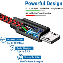 Load image into Gallery viewer, 10FT Micro USB Cable for Fire 7 8 10 4th 5th 6th 7th Generation,Kindle Tablet HD HDX E-Readers,Xbox One/PS4 Controller,Fast Fire Charger Cord,Samsung S7/S6 Nylon Braided Android Charging Cable