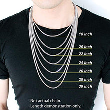 Load image into Gallery viewer, 14K White Gold 2.5mm Solid Franco Chain, FREE Microfiber Cloth, Square Box Link Necklace, Giorgio Bergamo (24)