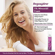 Load image into Gallery viewer, Regoxidine Women's 5% Minoxidil Foam Helps Restore Top of Scalp Hair Loss and Support Hair Regrowth with Unscented Topical Aerosol Treatment for Thinning Hair, 4-Month Supply