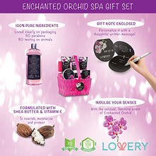 Load image into Gallery viewer, Gift Baskets for Women, Spa Gift Set for Her, Bath & Body Gifts for Women - Enchanted Orchid 9 Piece Set, Best Gift Ideas for Her, Great Wedding, Birthday & Anniversary Gift