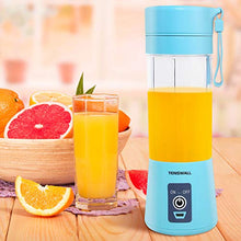 Load image into Gallery viewer, Portable Blender, Personal Size Blender USB Rechargeable with 6 Blades for Shakes and Smoothies, Mini Blender with 13oz Jucie Cup for Sports,Travel,Gym,home and office Blue