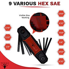 Load image into Gallery viewer, Texas Best Folding Metric and SAE Hex Keys | Metric and SAE Allen Wrench Set | Durable Construction | Heat Treatment S2 Finish | New Design | 2 Pack
