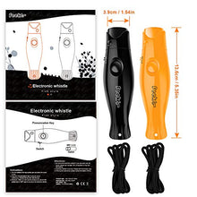Load image into Gallery viewer, Feeke Electronic Whistle with Lanyard Adjustable, 3 Tone High Volume Spalding Electric Whistle for Referee Coaches PE Teacher, Outdoor Camping Hiking Boating Emergency Whistles (2Packs,Orange & Black)