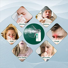 Load image into Gallery viewer, Portable Nebulizer, Nebulizer Machine for Adults Quiet Nebulizer Machine for Kids Silent Mini Handheld Mesh Nebulizer USB/Battery Operated Nebulizers for Travel, Green