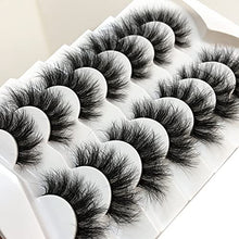 Load image into Gallery viewer, Pooplunch False Eyelashes Cat-Eye Fluffy Faux Mink Lashes 8D Wispy Lashes 7 Pairs Pack Dramatic Long Thick Volume Fake Eye Lash Multipack
