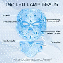 Load image into Gallery viewer, 7 LED Skin Care Mask for Face and Optical Cosmetic Mask and Portable Neck Skin Rejuvenation Light Therapy Facial Care Mask.White.