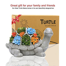 Load image into Gallery viewer, Nacome Solar Garden Statue Turtle Figurine with Succulent and 7 LED Lights - Outdoor Lawn Decor Garden Tortoise Statue for Patio, Balcony, Yard, Lawn Ornament - Unique Housewarming(Turtle)