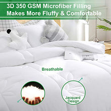 Load image into Gallery viewer, Luxury Smooth 100% Bamboo King Size Comforter 1800 Thread Count Soft Warm White Comforters All Season Year Around Quilted Down Alternative Duvet Insert 8 Corner Tabs Winkle Free (White, King)