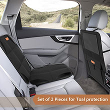 Load image into Gallery viewer, Smart eLf Car Seat Protector + Backseat Car Organizer Kick Mat, Large & Waterproof 600D Fabric Child Auto CarSeat Protectors Saver for Baby Sit with Storage Pockets for Leather and Fabric Car Seat