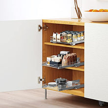 Load image into Gallery viewer, Pull Out Cabinet Organizer, Tksrn Heavy Duty Slide Out Pantry Shelves Sliding Drawer Storage For Kitchen, Bathroom, Home, 12.4" W x 16.5" D, Wire Frame, Chrome Finish