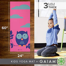 Load image into Gallery viewer, Gaiam Kids Yoga Mat Exercise Mat, Yoga for Kids with Fun Prints - Playtime for Babies, Active & Calm Toddlers and Young Children, Owl, 3mm