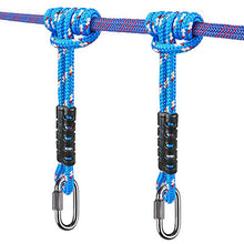Load image into Gallery viewer, BeneLabel Poseidon Series Sewn Prusik Loops Ropes, Safety, 19", Diameter 2/5", 2 Pack, Blue