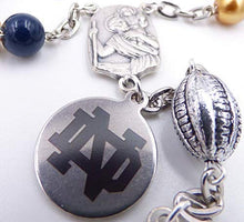 Load image into Gallery viewer, Single Decade St. Christopher Sports Team Auto Rosary - Notre Dame Fighting Irish NCAA Catholic Rosary Beads