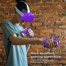 Load image into Gallery viewer, Relohas Oculus Quest 2 Accessories Set, Touch Controller Grip Leather Cover, Front Face Protector Cover, Silicone Face Cover with Lens Protective Cover, Protect Your VR in All Aspects(4PCS, Purple)