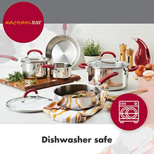 Load image into Gallery viewer, Rachael Ray Create Delicious Stainless Steel Cookware Set, 10-Piece Pots and Pans Set, Stainless Steel with Light Blue Handles