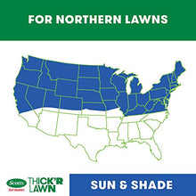 Load image into Gallery viewer, Scotts Turf Builder Thick'R Lawn Sun & Shade - 3 in 1 Lawn Fertilizer, Seed, & Soil Improver for a Thicker, Greener Lawn, Seeds up to 4,000 sq. ft., 40 lb.