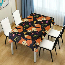 Load image into Gallery viewer, ALAZA Cute Cartoon Animal Fox Floral Tablecolth Table Cover for Party Dining Room Kitchen Decor,60 X 120,Stain and Wrinkle Resistant Washable Rectangle Table Cloth