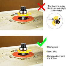 Load image into Gallery viewer, KOWOOD Tongue and Groove Set of 2 Pieces 1/4 Inch Shank Router Bit 3 Teeth Adjustable T Shape Wood Milling Cutter
