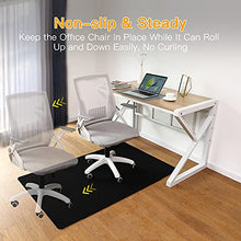 Load image into Gallery viewer, Office Chair Mat for Hardwood & Tile Floor, 55"x35" Computer Gaming Rolling Chair Mat, Under Desk Low-Pile Rug, Large Anti-Slip Floor Protector for Home Ofiice (Black)