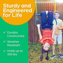 Load image into Gallery viewer, Jungle Gym Kingdom Swing Sets for Backyard, Monkey Bars & Swingset Accessories - Set Includes 18" Trapeze Swing Bar & 48" Heavy Duty Chain with Locking Carabiners - Outdoor Play Equipment (Blue)