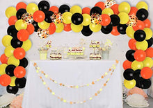 Load image into Gallery viewer, Construction Baby Boy Birthday Decorations Black Yellow and Orange Balloon Garland & Arch Black Yellow Orange Confetti Balloons Fall Balloon Party Supplies