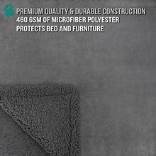 Load image into Gallery viewer, PetAmi WATERPROOF Dog Blanket for Bed Couch Sofa | Waterproof Dog Bed Cover for Large Dogs, Puppies | Grey Sherpa Fleece Pet Blanket Furniture Protector | Reversible Microfiber | 60" x 80" (Gray/Gray)