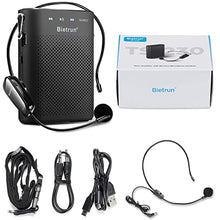 Load image into Gallery viewer, 20W Wireless Voice Amplifier for Teachers with Wireless Microphone Headset, Bietrun Portable Rechargeable(Work of 6 hrs)Loud Bluetooth PA Speaker with Wired Mic Headset for Teaching, Coach, Instructor
