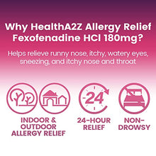 Load image into Gallery viewer, HealthA2Z Fexofenadine Hydrochloride 180mg, Antihistamine for Allergy Relief ,Non-Drowsy,24-Hour, 120 Count Coated Caplets,Compare to Allegra Active Ingredient