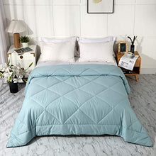 Load image into Gallery viewer, LEISURELY COLLECTION All Season 100% Cotton Quilted Comforter Soft Breathable Fluffy (Miami Blue, Full/Queen)